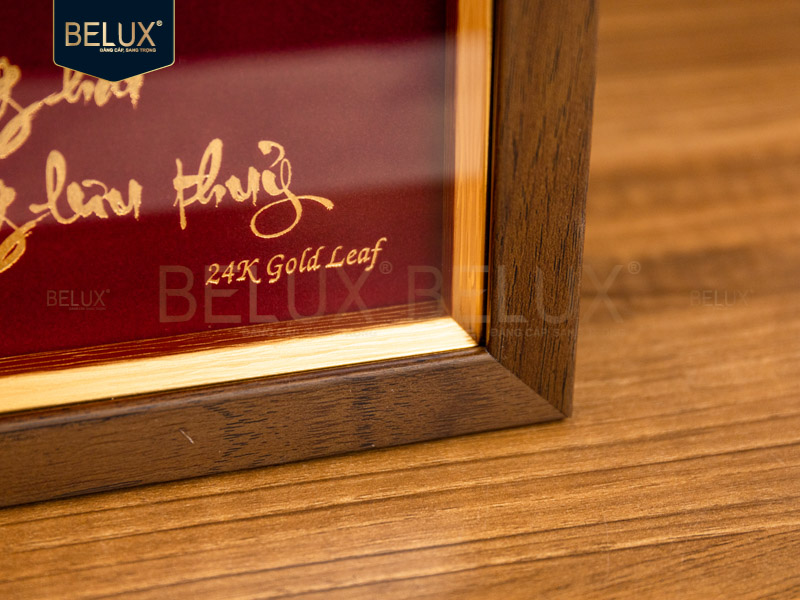 Tranh chữ Phúc thư pháp dát vàng 24k - 32x25cm